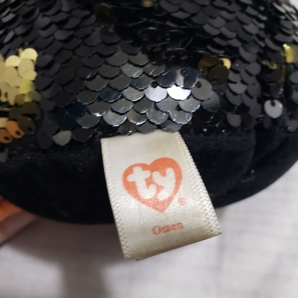 TY Flippables Beanie Boos Omen Bat 9.5" Plush Stuffed Animal Sequins Black Gold - Picture 8 of 10